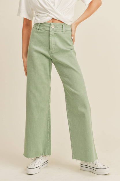 Stone Wide Leg Denim Pants