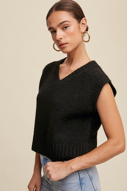 Soft Touch Cropped Knit Vest