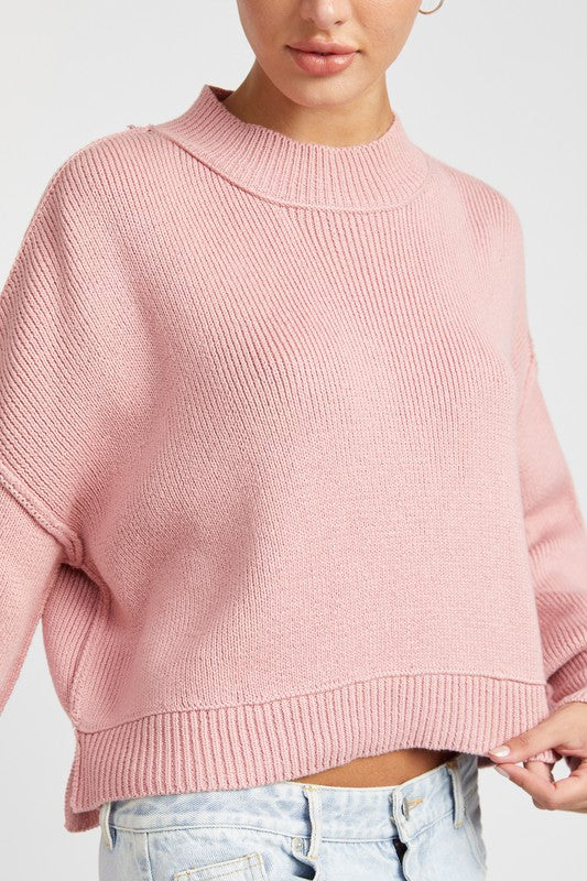 MOCK NECK OVERSIZED SWEATER