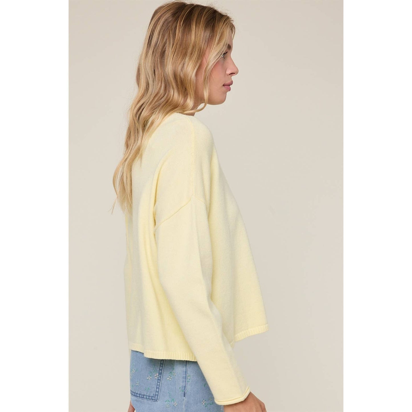 Summer Simple Roll Neck Sweater