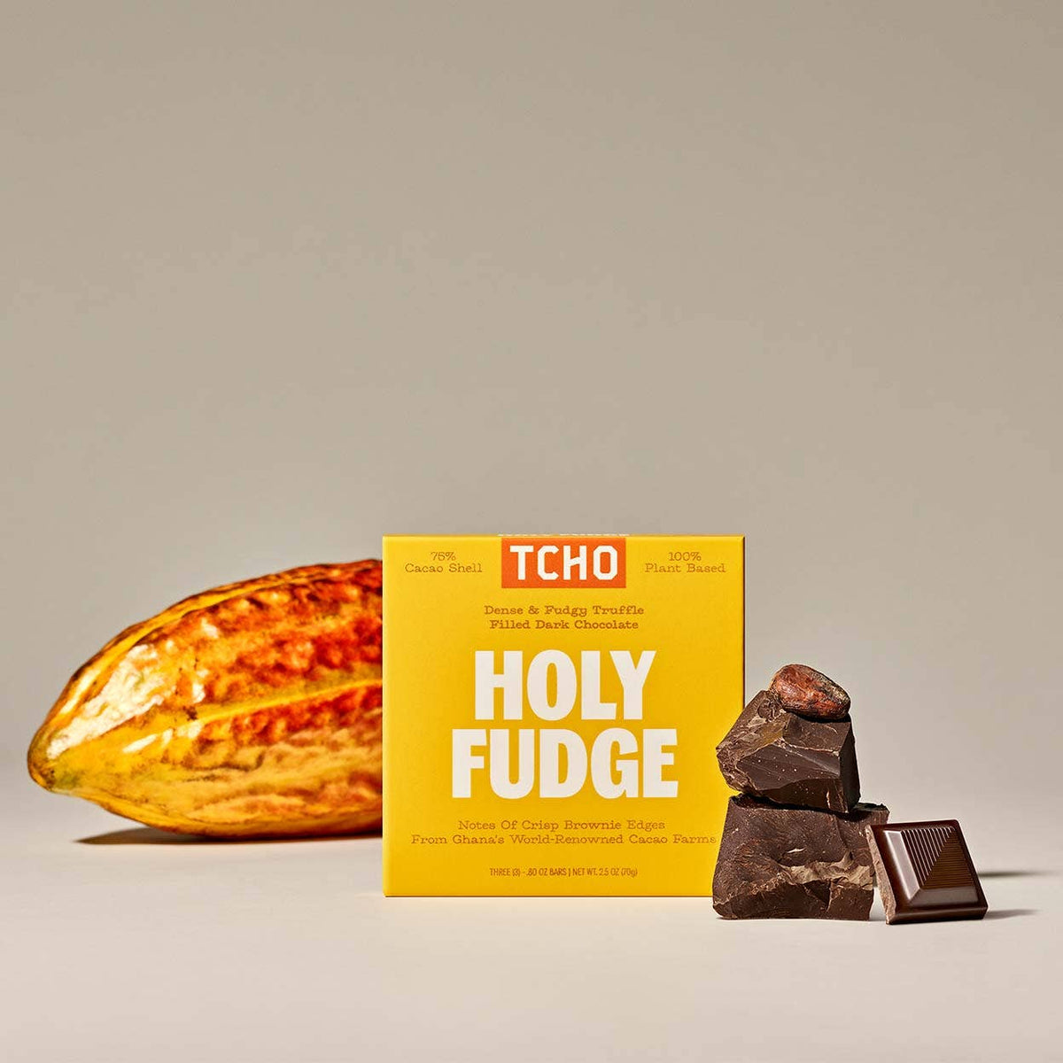 Holy Fudge 75% Fudgy Dark Chocolate Bar