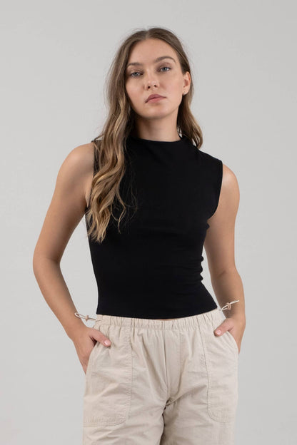 The Essential Cotton Mock Neck Top