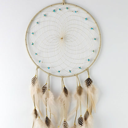 9" Brown Dream Catcher with Semi-precious Stones