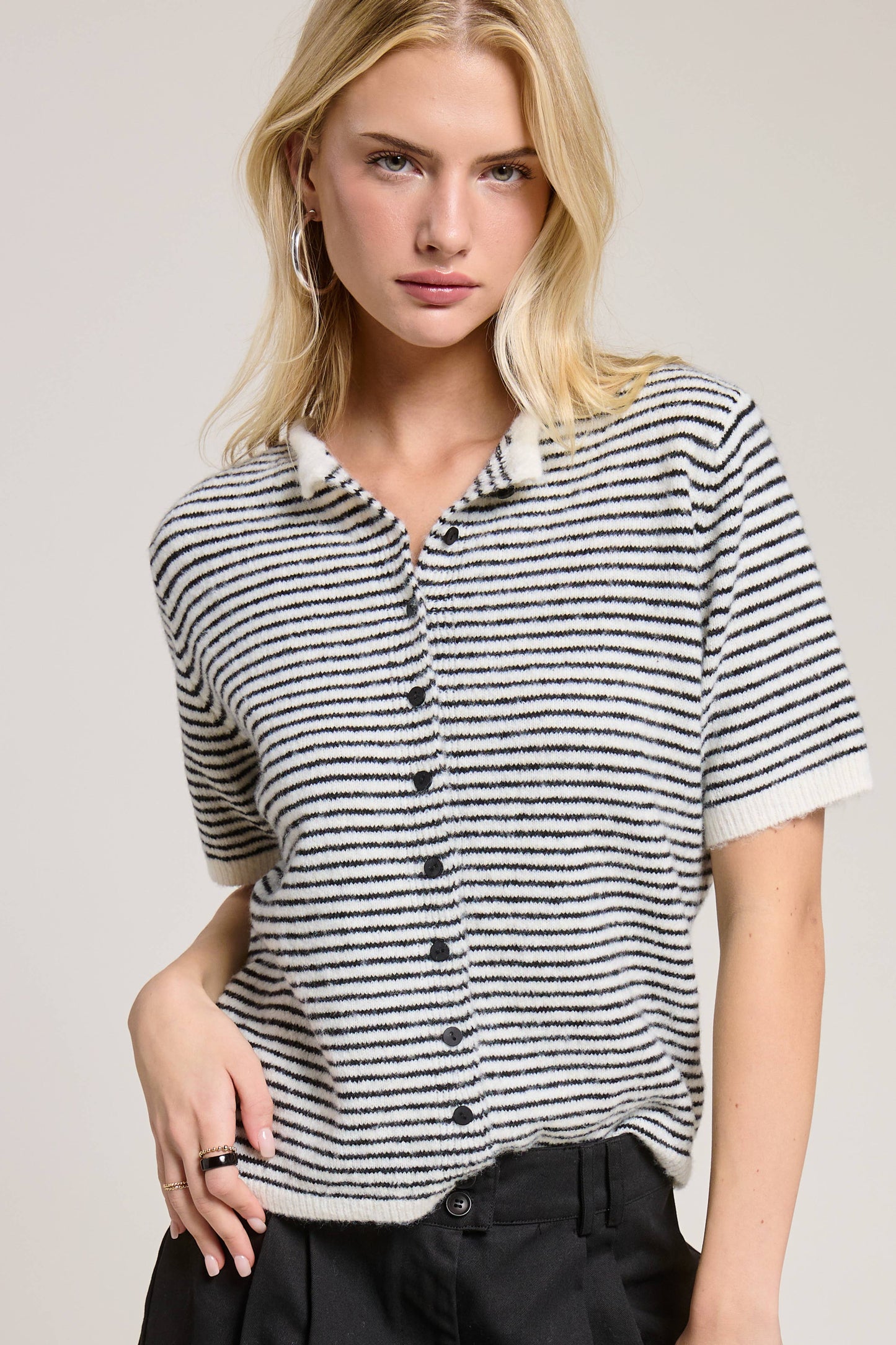 Classic Short Sleeve Button Cardigan