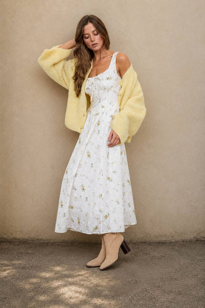 Marigold Eyelet Midi Dress