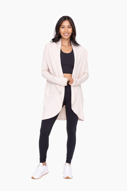Fleece Lined Flowy Open Cardigan