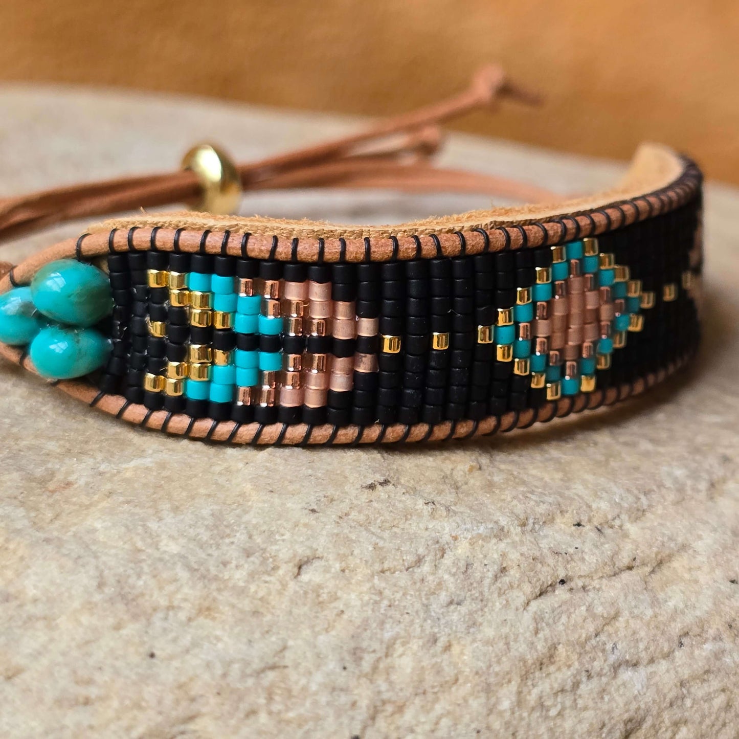 Echoed Truth Flight of Courage Turquoise Medium Beaded Cuff Bracelet