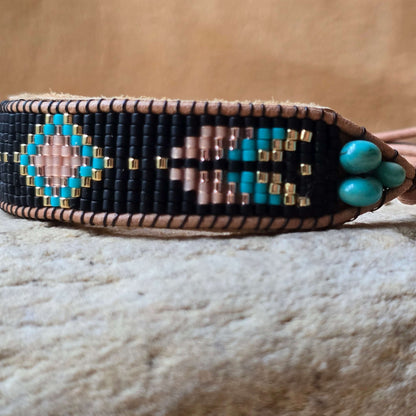 Echoed Truth Flight of Courage Turquoise Medium Beaded Cuff Bracelet