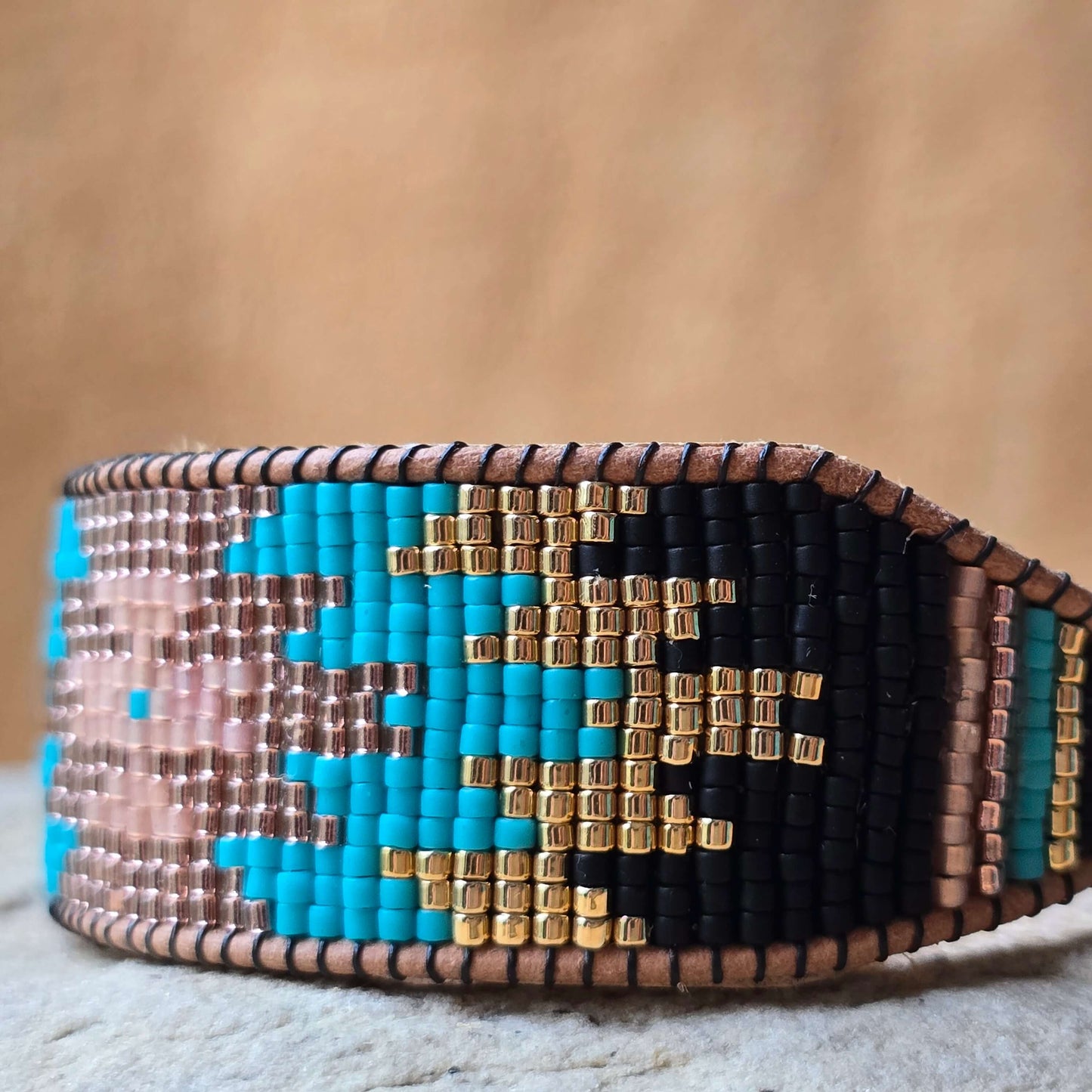 Echoed Truth Warrior Turquoise Large Beaded Cuff Bracelet