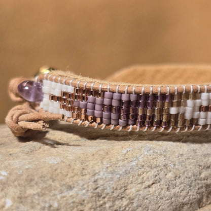 Twilight Third Eye Amethyst Mini Beaded Cuff Bracelet