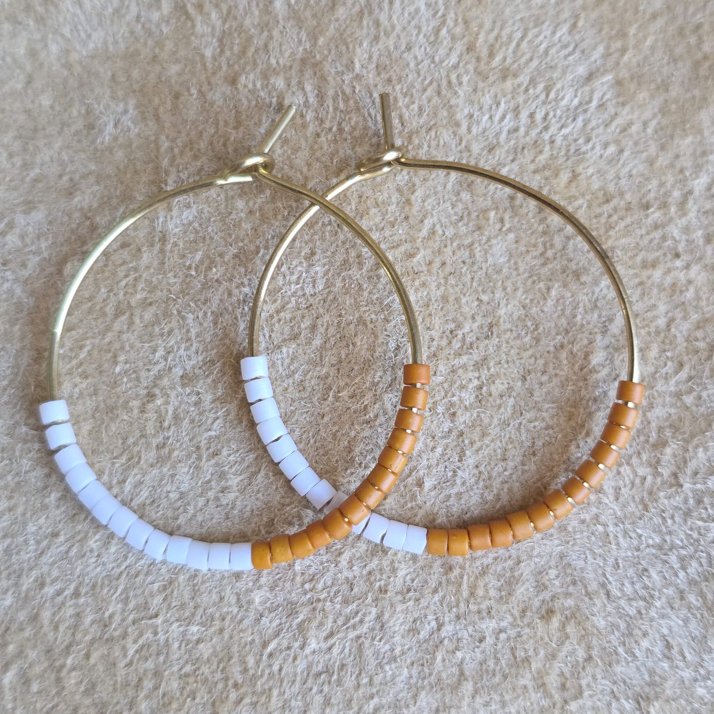 Color Block Beaded Hoop Earrings | Small | Nyaweh