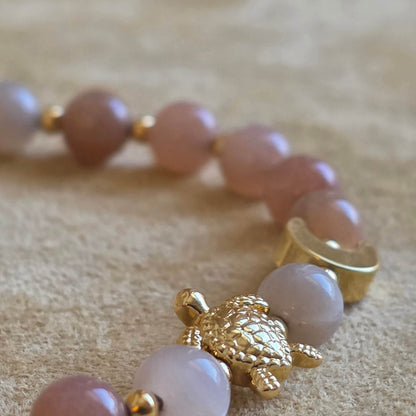 Flower Moon Bracelet | Peach Moonstone