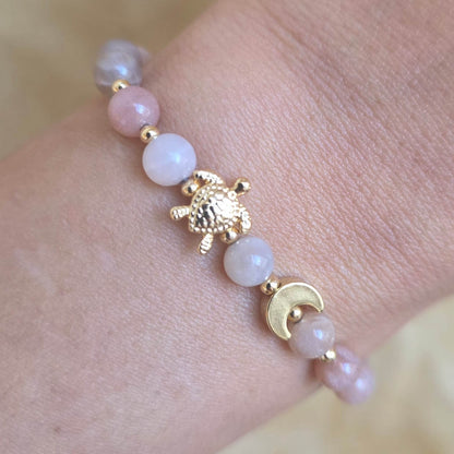 Flower Moon Bracelet | Peach Moonstone