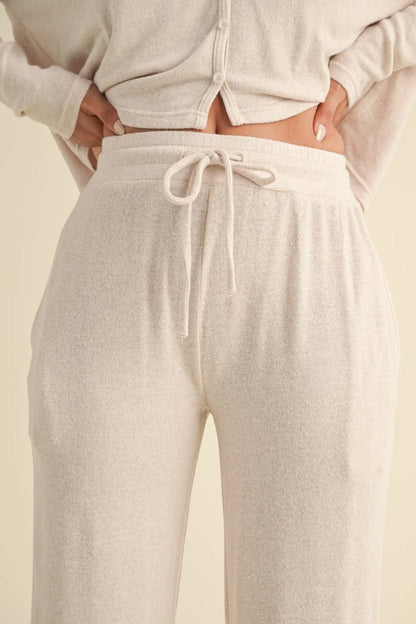 Soft Brushed Hacci Wide Leg Pants