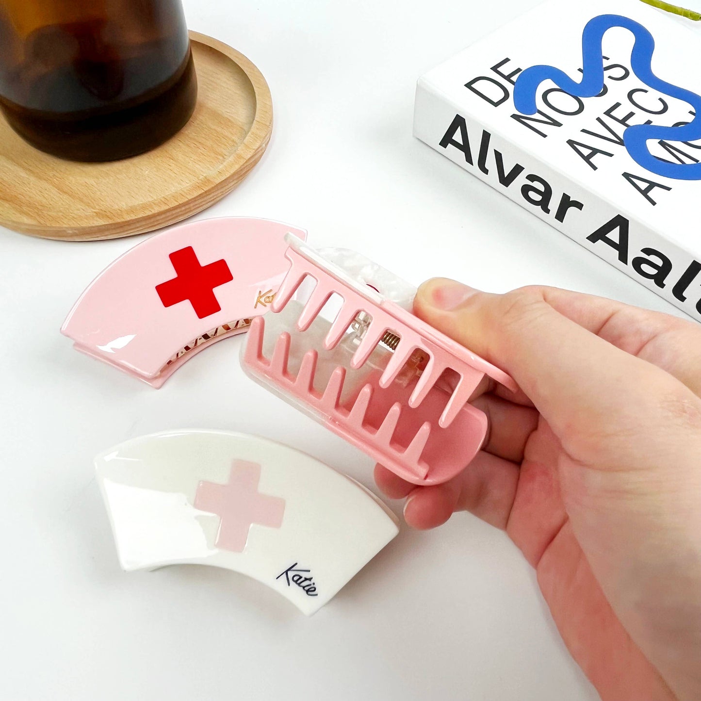 Acetate Pill Hair Clips