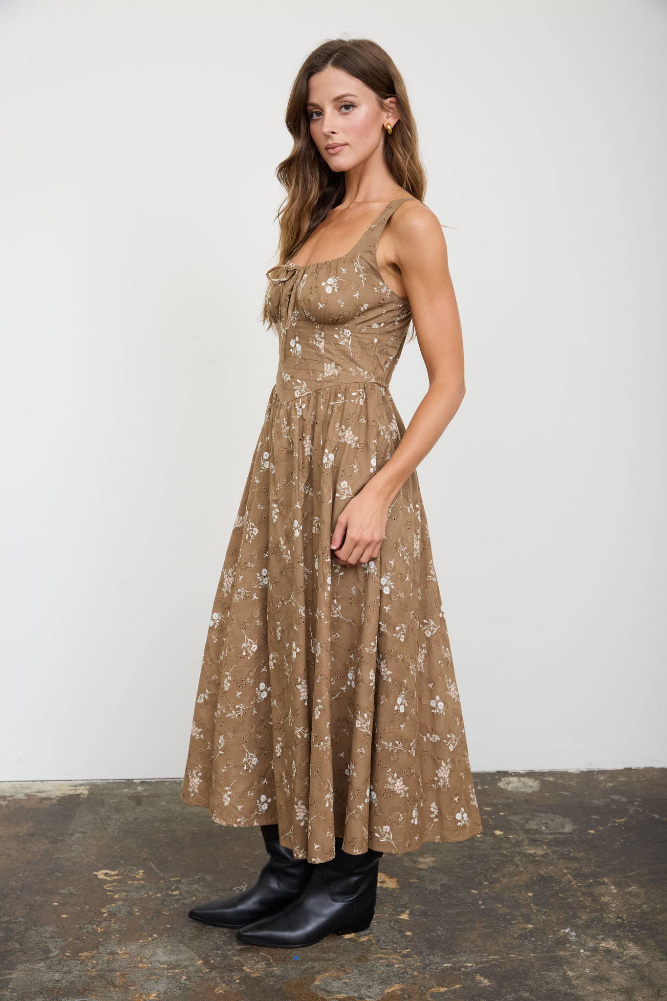Marigold Eyelet Midi Dress