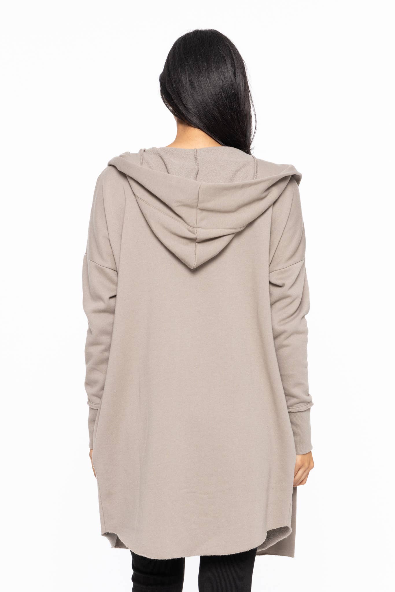 Open Front Longline Hoodie Cardigan