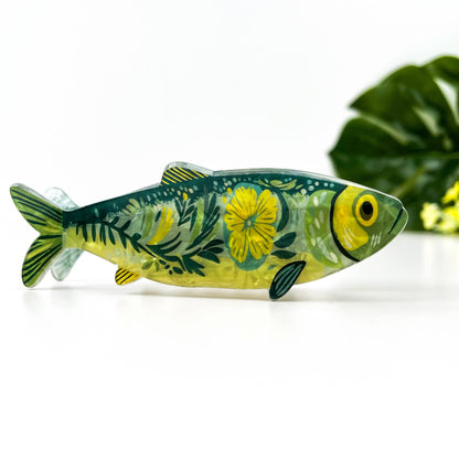 Green Sardine Hair Clip