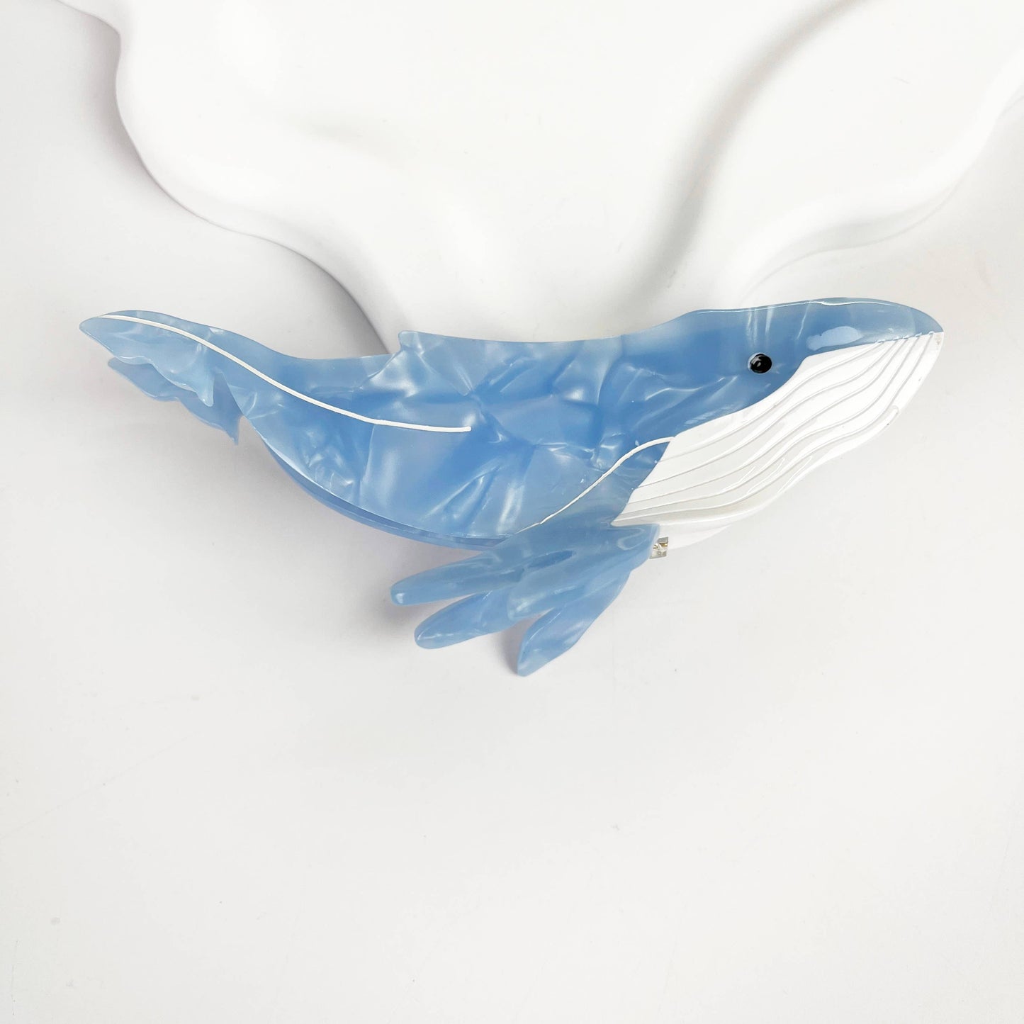 Light Blue Whale Claw Clip