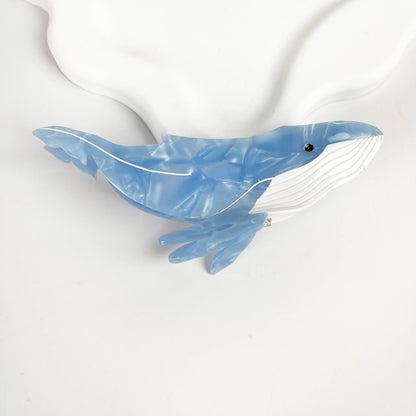 Light Blue Whale Claw Clip