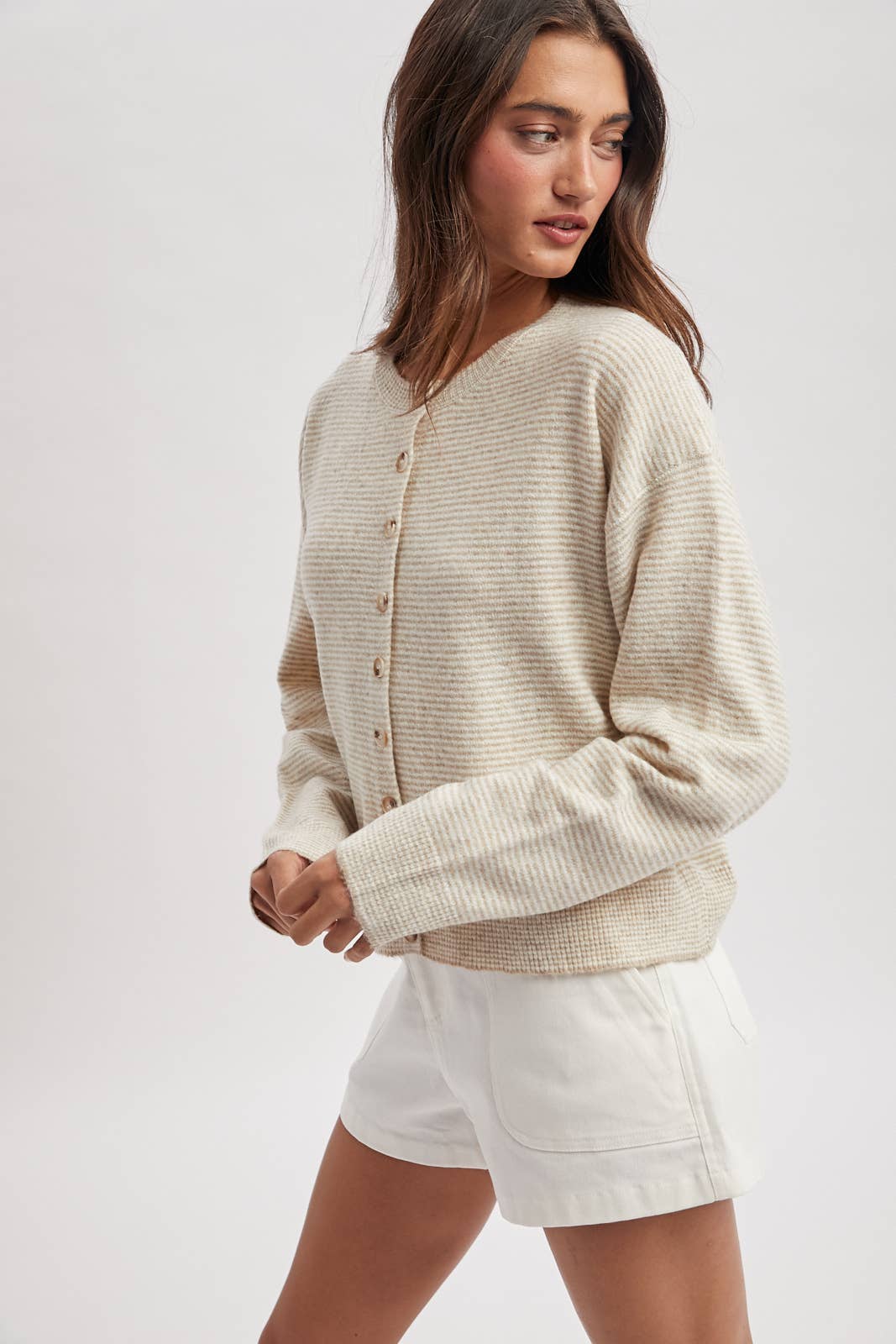 Sally Striped Button Up Sweater