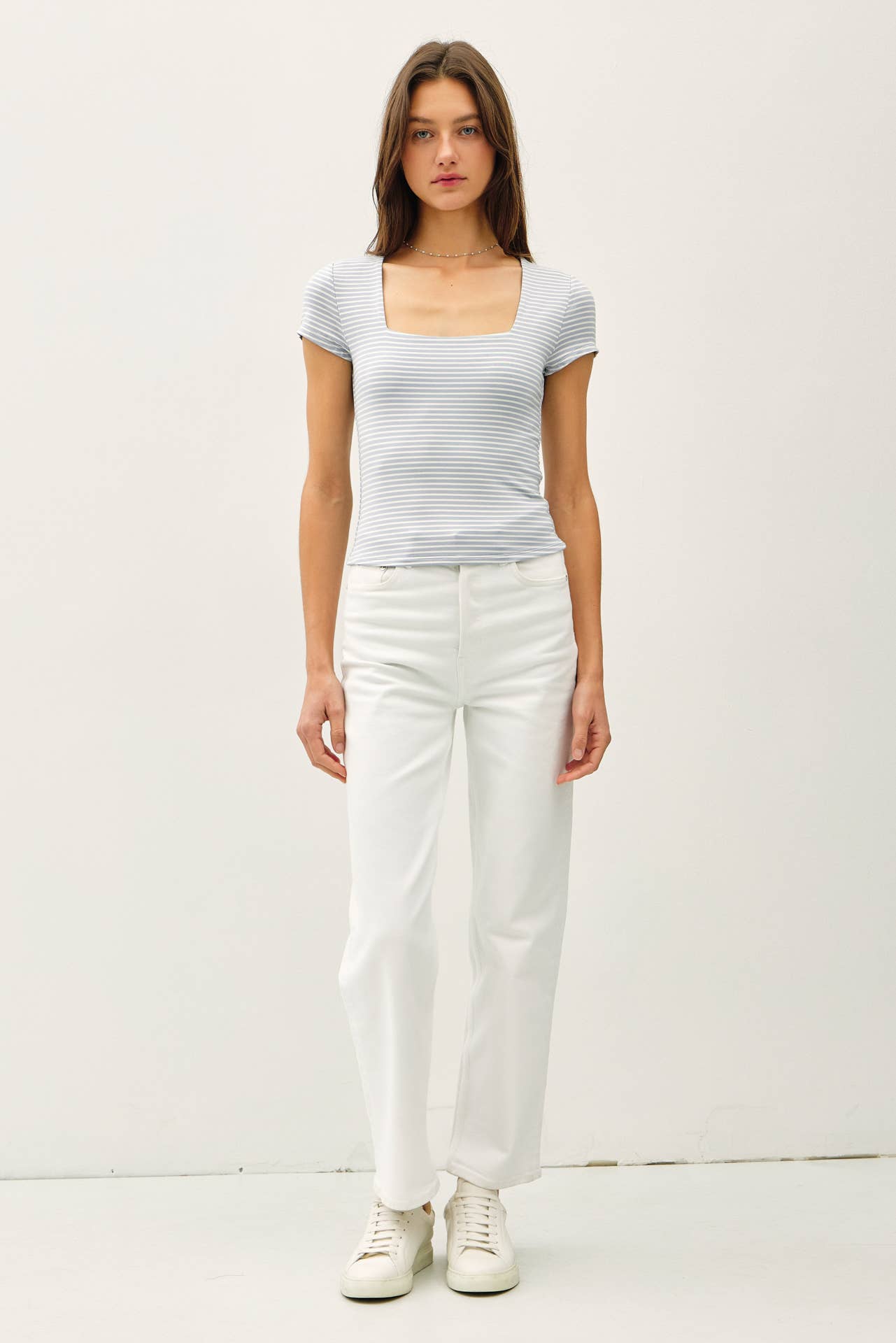 Ultra Soft Striped Square Neck