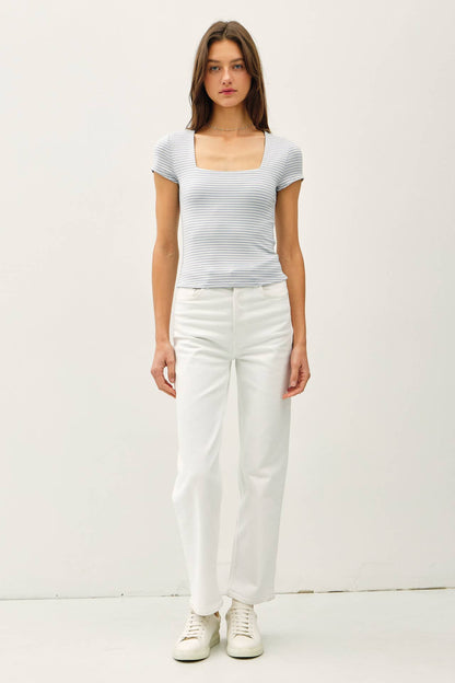 Ultra Soft Striped Square Neck
