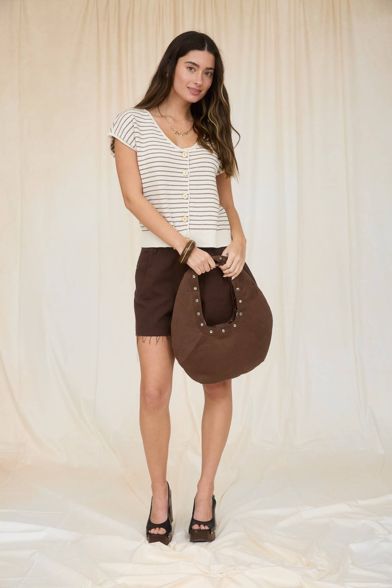 Scoop Neck Short Sleeve Cardi