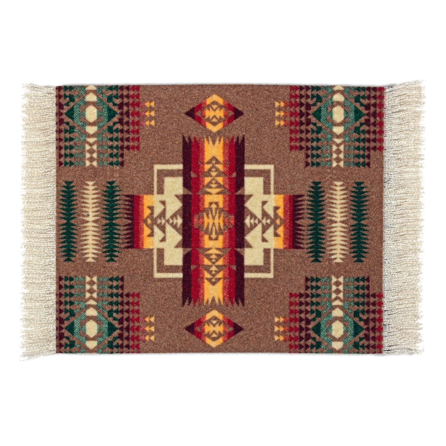 4 Pc CoasterRug® Set Pendleton® Chief Joseph Khaki (PRC-C)