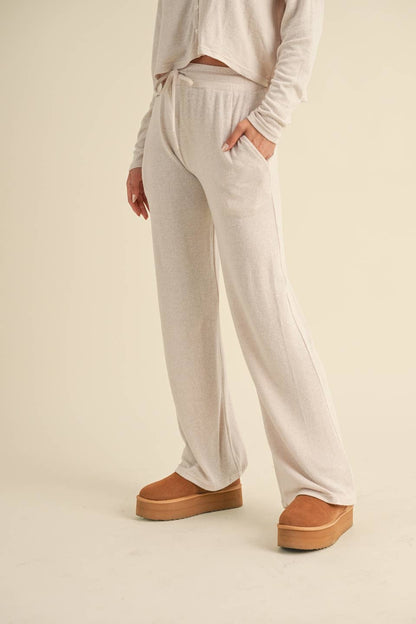 Soft Brushed Hacci Wide Leg Pants