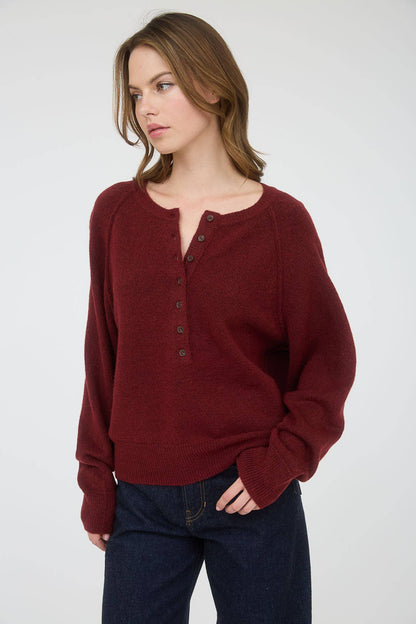 Laid-Back Henley Sweater