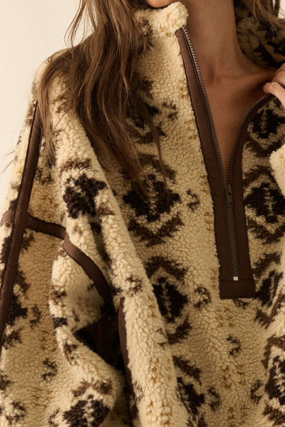 Geo-Print Sherpa Fleece Half-Zip