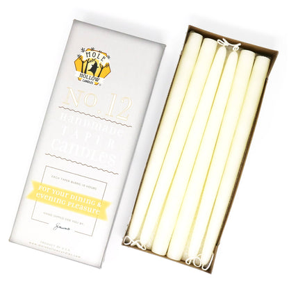 12" Hand Dipped Taper Candles USA Made