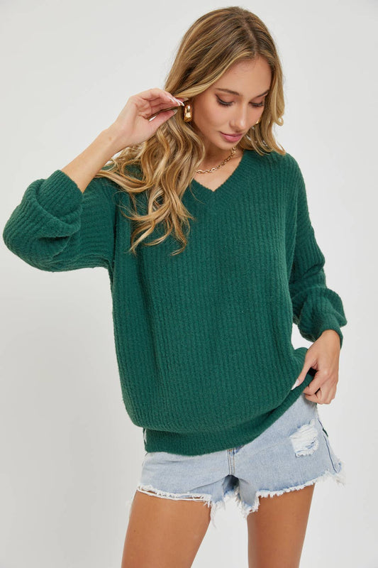 EVERYDAY CASUAL  SWEATER: HUNTER / Contemporary / L