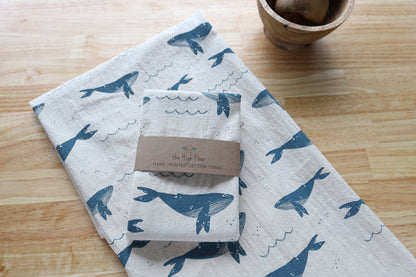 Whale Kitchen Towel, Coastal Kitchen Decor 