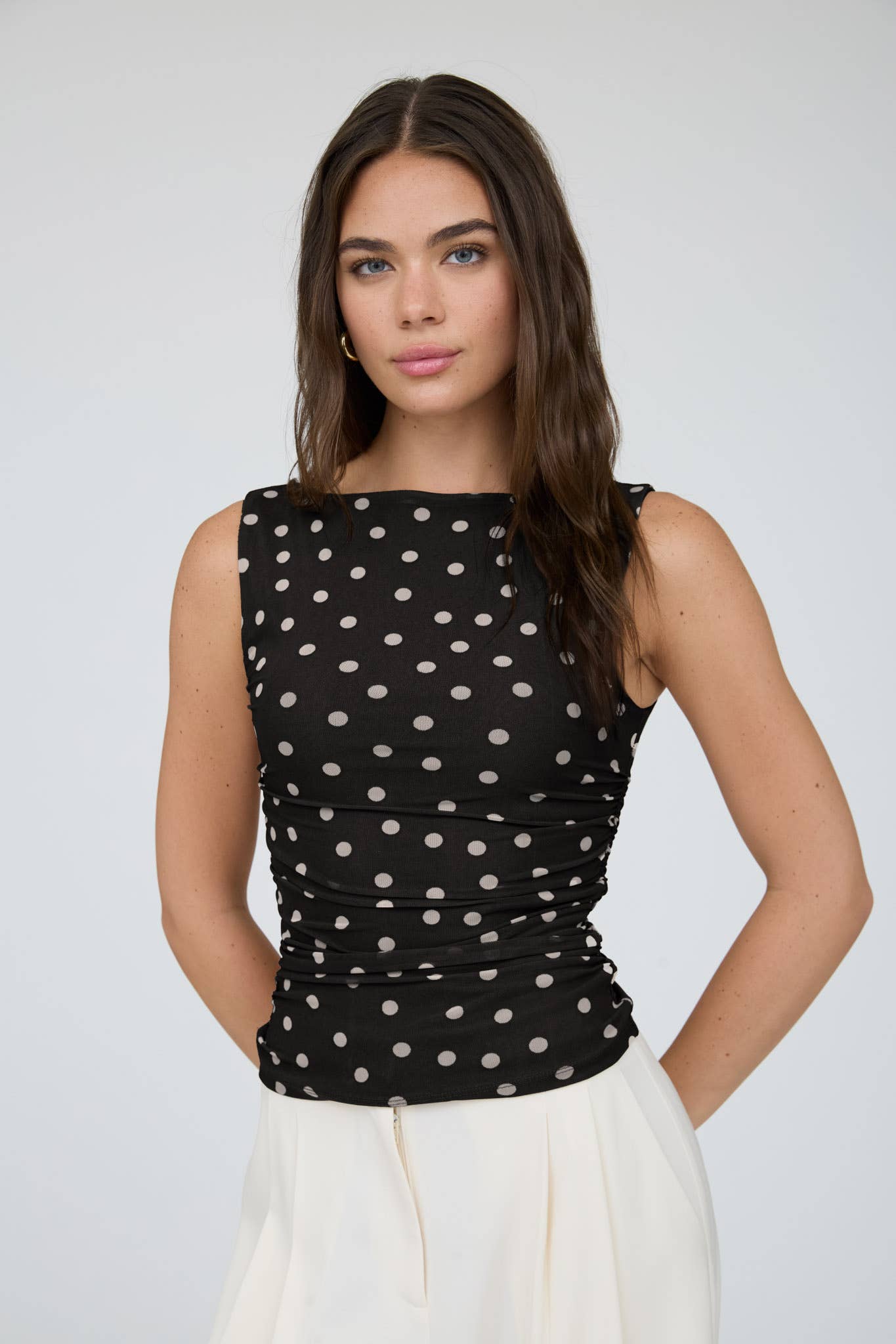 Moonlight Dot Mesh Top