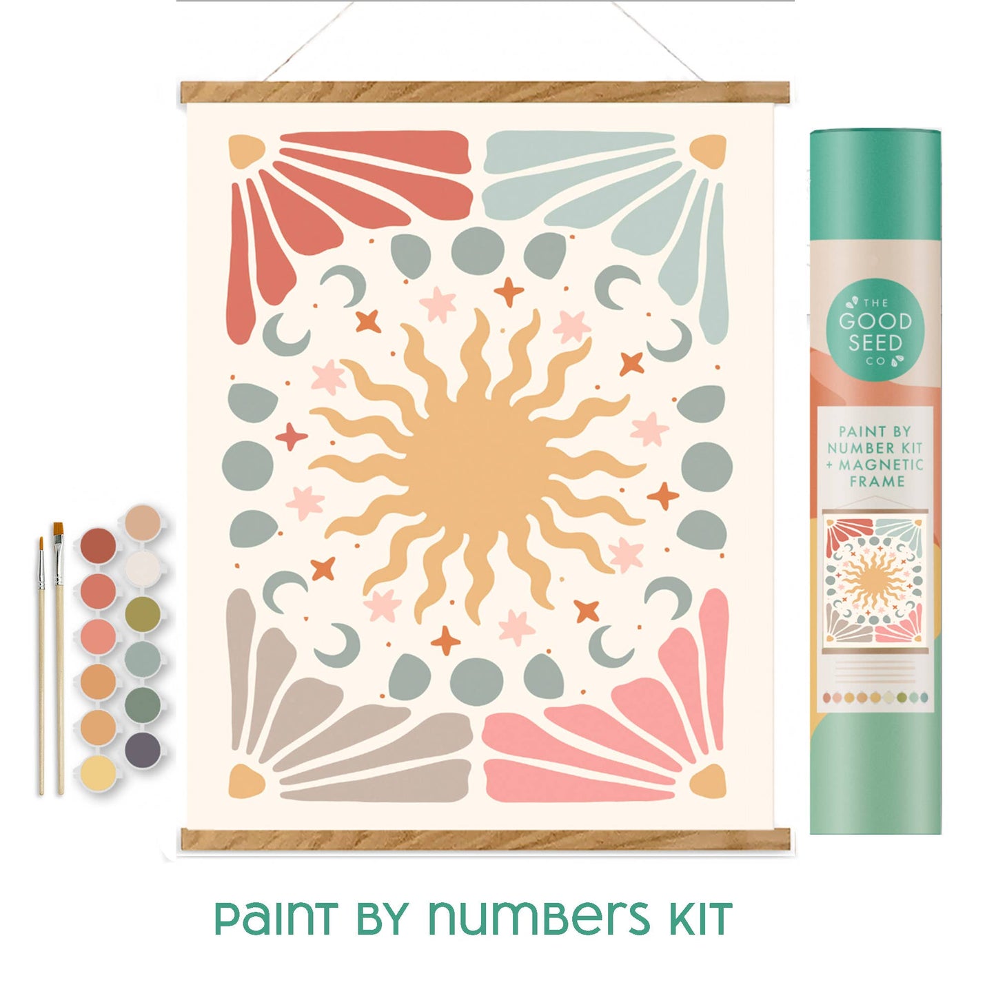 The Good Seed Minimalist Paint-by-Number Kit - Sun + Moon