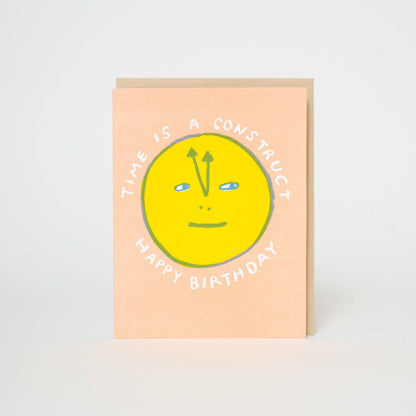 Punny Birthday Time is Fake Letterpress Greeting Card by Egg Press