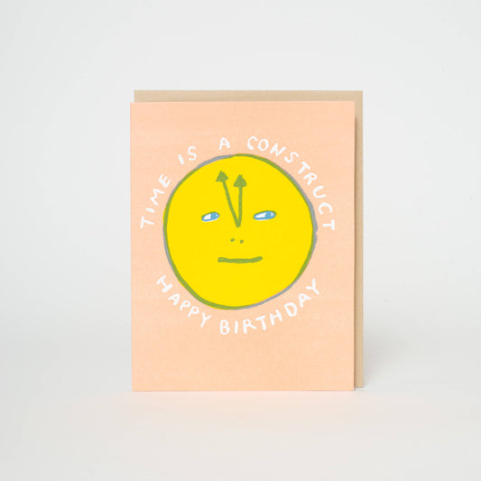 Punny Birthday Time is Fake Letterpress Greeting Card by Egg Press