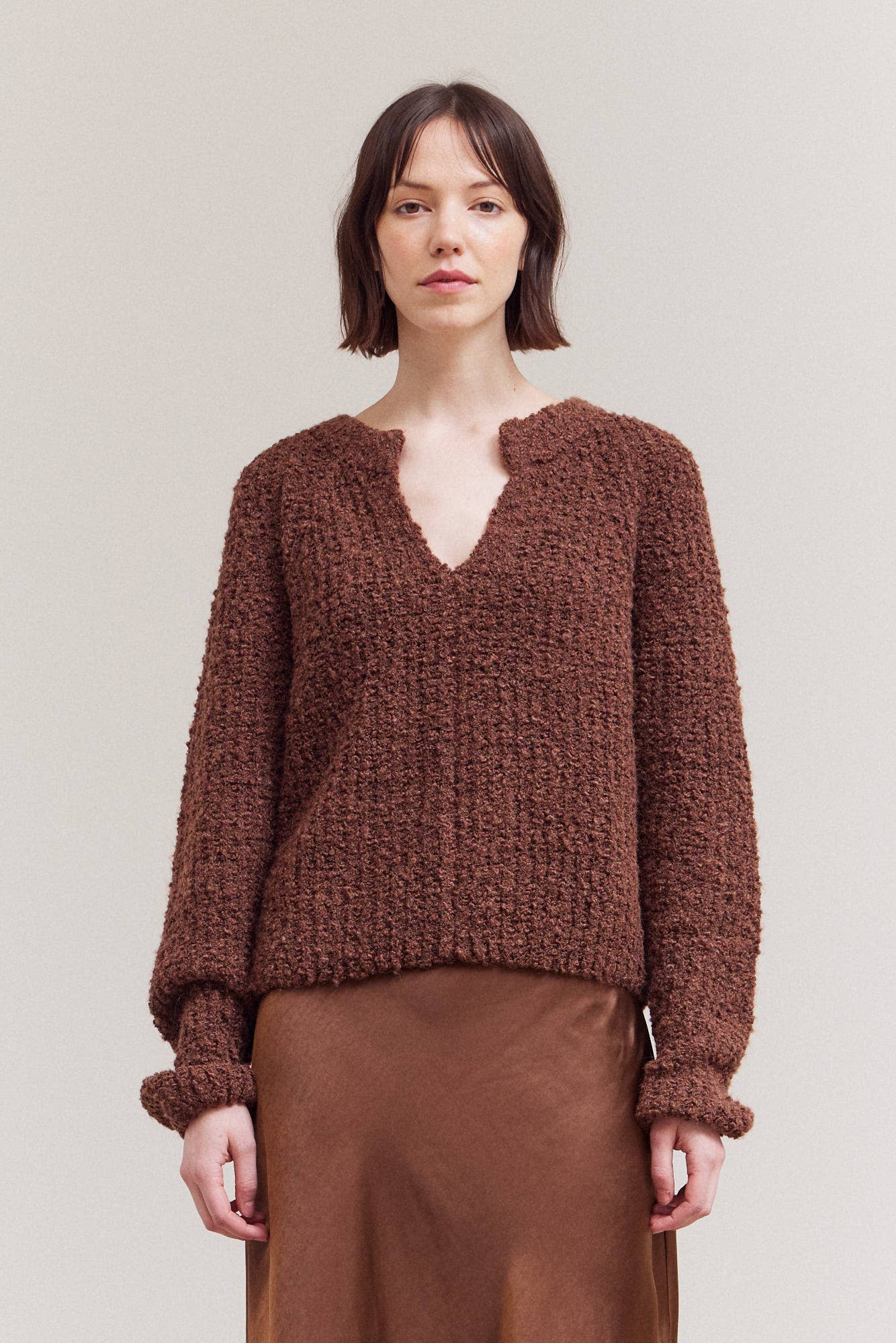 Open V-Neck Sweater
