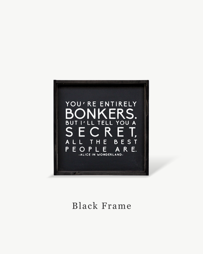 Alice in Wonderland Quote Framed Print – Whimsical Wall Art