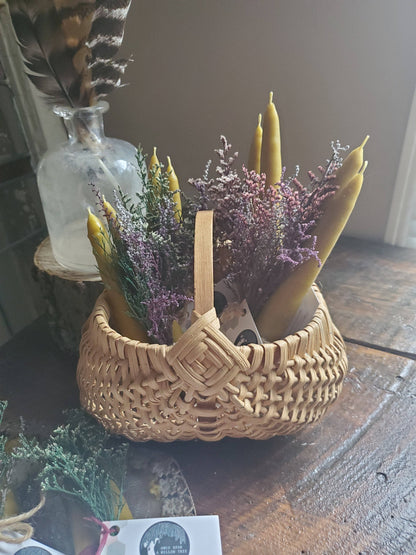 Beeswax Candle and Floral Bundle