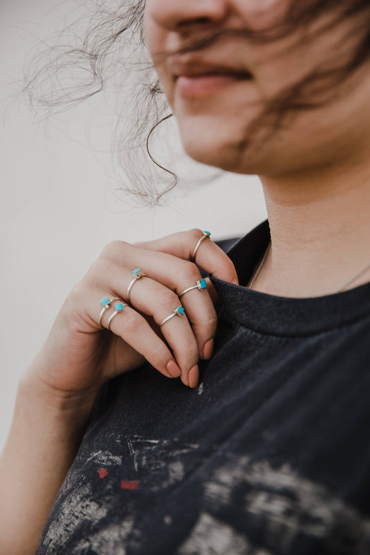 Stacking Rings- Turquoise