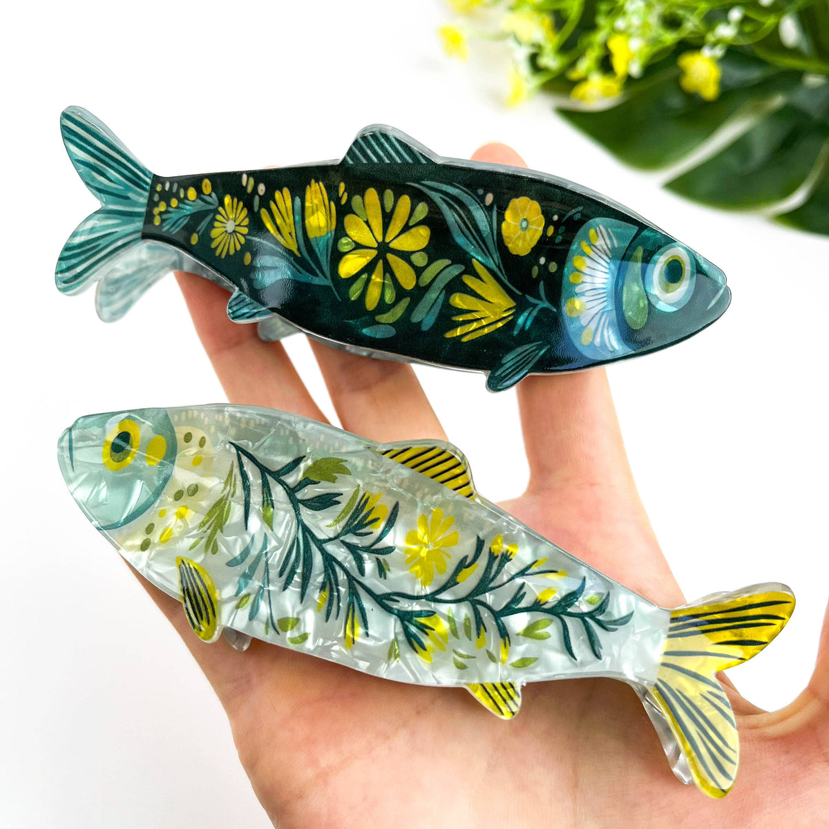 Green Sardine Hair Clip