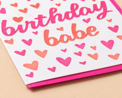 Letterpress Birthday Babe Card
