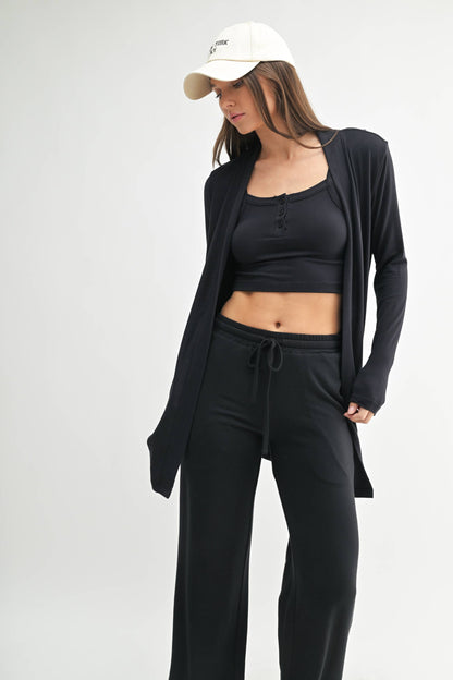 Brushed Hacci Open Cardi