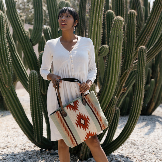 Florita Zapotec Wool Tote–Handwoven in Oaxaca