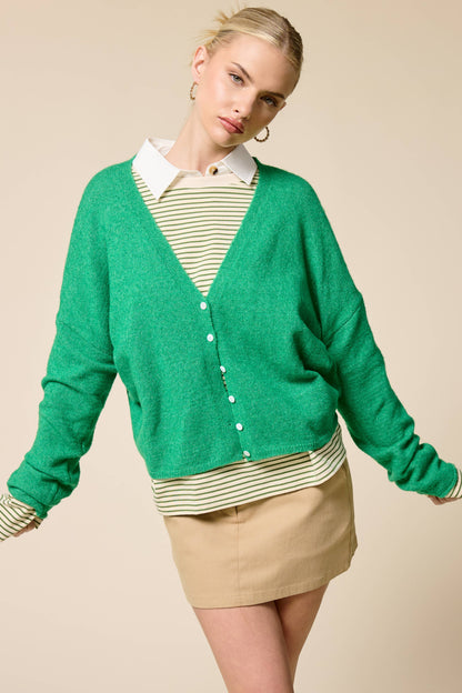 Soft V Neck Button Up Cardigan