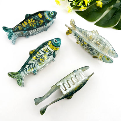 Green Sardine Hair Clip