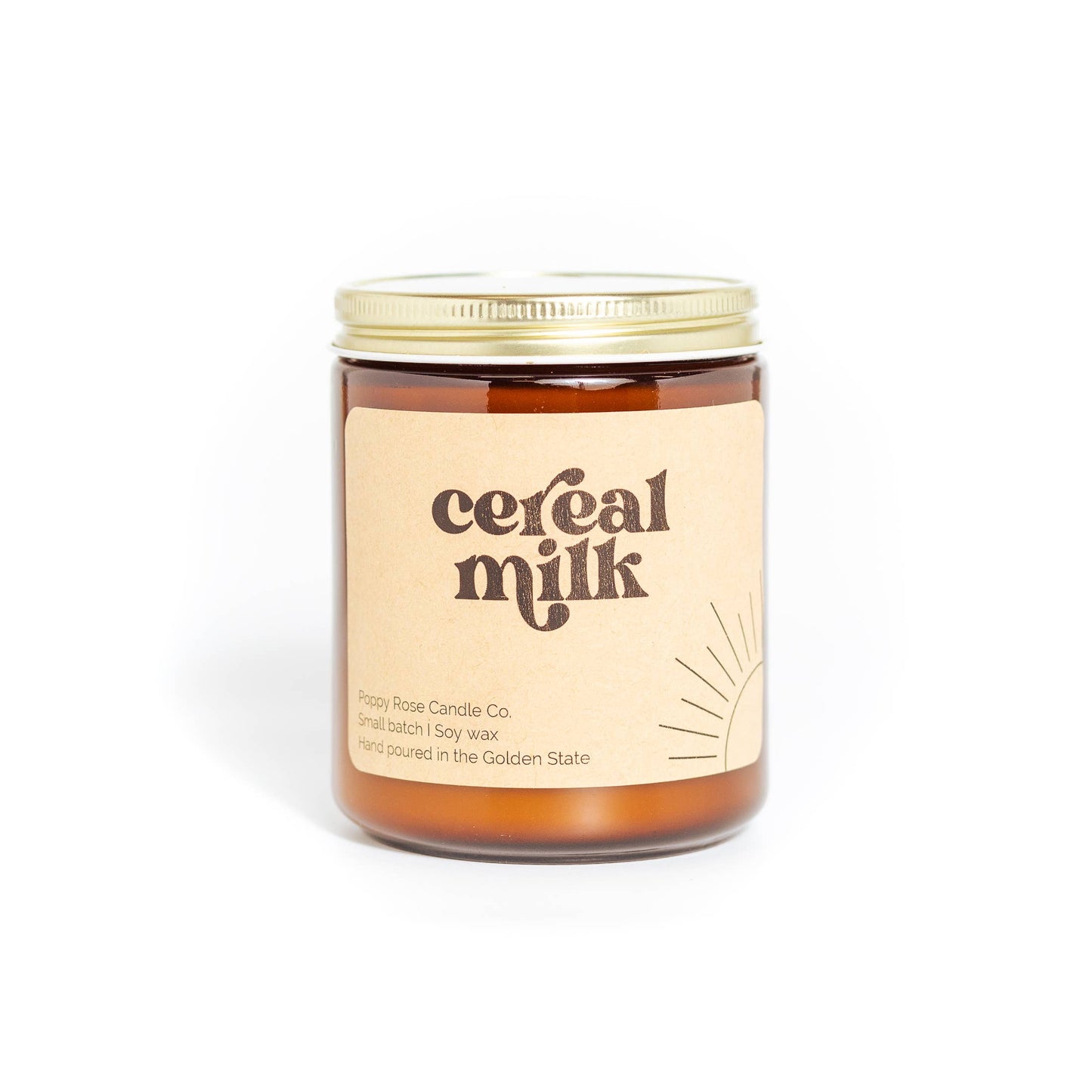 Cereal Milk 8 oz coconut wax amber jar candle